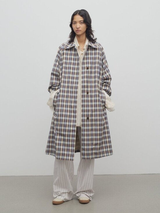 The Row Jackets & Blazers - THE ROW tavishina checked silk and cotton-blend poplin coat